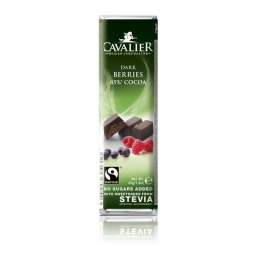 CAVALIER Baton z czekolady deserowej z owocami leśnymi sł. stewią 40g