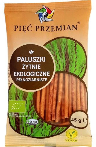 PIĘĆ PRZEMIAN Paluszki żytnie pełnoziarniste BIO 45g