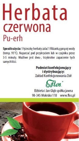 Herbata PU-ERH czerwona 100g FLOS