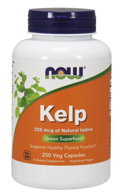 NOW FOODS Kelp - 325mcg naturalnego jodu, 250vcaps.