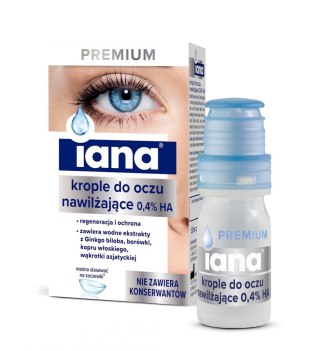 IANA Krople do oczu PREMIUM nawilżające bez konserwantów 0,4% HA 10ml STARPHARMA