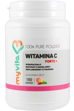 MyVita Witamina C FORTE+ proszek 1kg - witamina C + bioflawonoidy + dzika róża