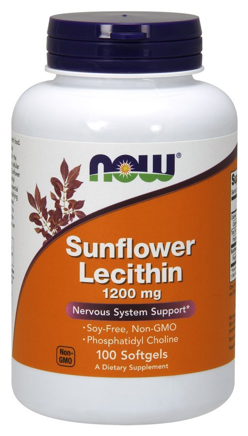 NOW FOODS Sunflower Lecithin 1200mg, 100kaps. - lecytyna słonecznikowa