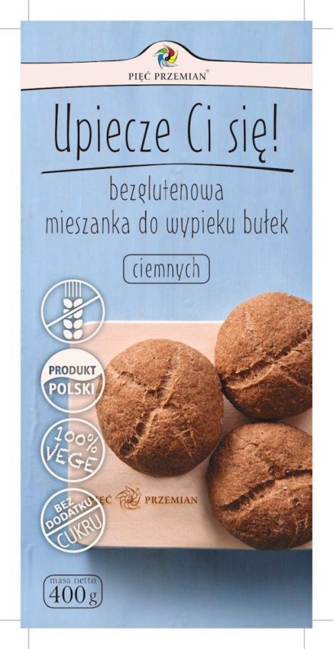 PIĘĆ PRZEMIAN Mieszanka do wypieku bułek ciemnych bezglutenowych 400g