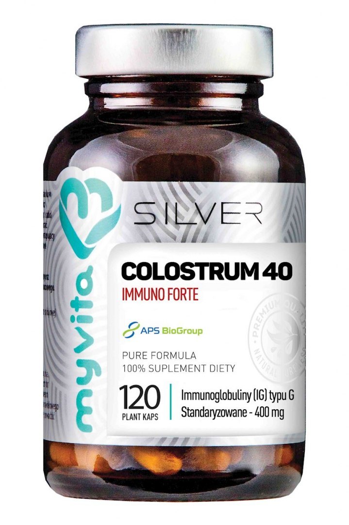 SILVER 100% Colostrum 40 Immuno Forte standaryzowane 400mg, 120kaps. MyVita