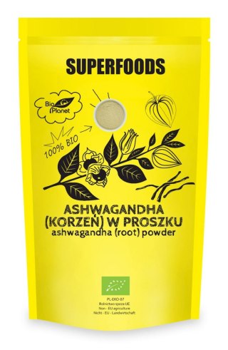 SUPERFOODS Ashwagandha korzeń w proszku BIO 150g BIO PLANET