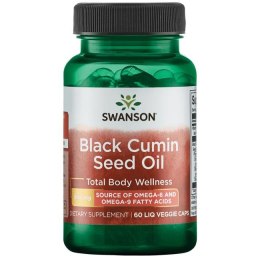 SWANSON Black Cumin Seed Oil 500mg, 60vcaps. - Olej z czarnego kminu