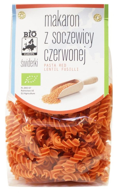 BIO PLANET Makaron z soczewicy czerwonej świderki BIO 250g