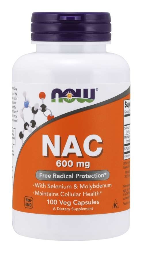 NOW FOODS NAC N-Acetyl Cysteine 600mg, 100 vcaps.