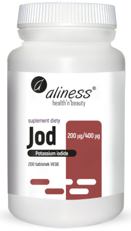Aliness Jod - jodek potasu VEGE, 200 µg/400 µg, 200 kaps.