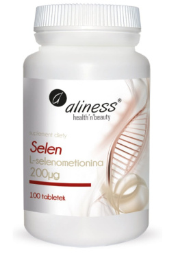 Selen L-selenometionina 200µg 100 tabletek Aliness - witaminy, suplementy diety