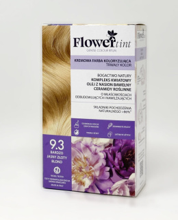 Flowertint - Kremowa farba koloryzująca do włosów 9.3 Bardzo jasny złoty blond - Seria Złota