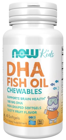 NOW FOODS DHA Kids Fish Oil 60 kaps. do żucia