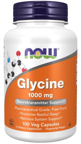 NOW FOODS Glycine 1000mg, 100vcaps. - Glicyna