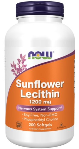 NOW FOODS Sunflower Lecithin 1200mg, 200kaps. - lecytyna słonecznikowa