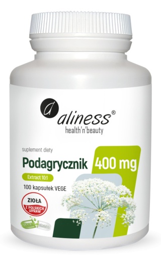 Aliness Podagrycznik (Aegopodium podagraria L.) ekstrakt 10:1 400mg x 100 Vege caps