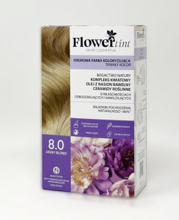 Flowertint - Kremowa farba koloryzująca do włosów 8.0 Jasny blond - Seria Naturalna