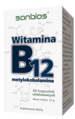 SANBIOS Witamina B12 metylokobalamina 1000mcg 30kaps.