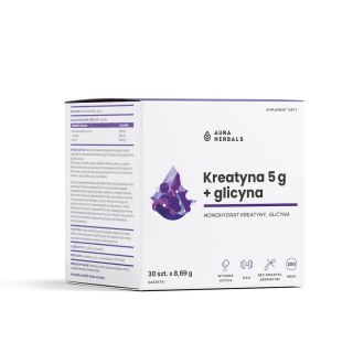 AURA HERBALS Kreatyna 5g + glicyna saszetki 30 x 8,69g