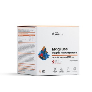 AURA HERBALS MagFuse magnez + ashwagandha 30 saszetek
