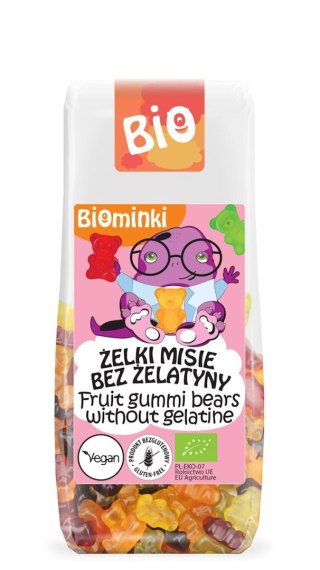 BIOMINKI Żelki misie bez żelatyny bezglutenowe BIO 100g