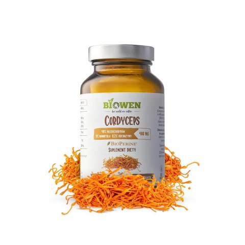 BIOWEN Cordyceps 400 mg, 90 kaps. - 40% polisacharydów, 8% mannitolu, 0.2% adenozyny