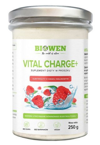 BIOWEN Elektrolity Vital Charge+ o smaku malinowym 250g