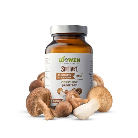 BIOWEN Shiitake 400mg, 90 kaps. - 40% polisacharydów, 30% beta-glukanów