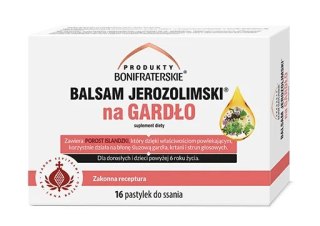 Balsam Jerozolimski na gardło 16 pastylek do ssania PRODUKTY BONIFRATERSKIE