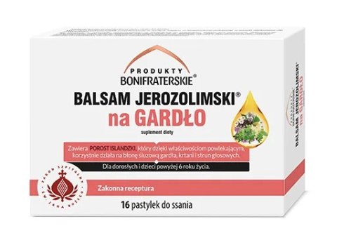 Balsam Jerozolimski na gardło 16 pastylek do ssania PRODUKTY BONIFRATERSKIE