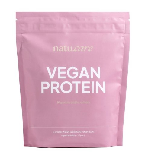 Białko wegańskie malina + biała czekolada 525g NATU.CARE