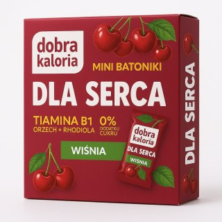 DOBRA KALORIA Mini batoniki DLA SERCA wiśnia + tiamina, magnez, rhodiola 6x17g KUBARA