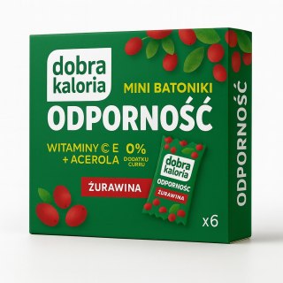 DOBRA KALORIA Mini batoniki ODPORNOŚĆ żurawina + wit. C, E, acerola 6x17g KUBARA