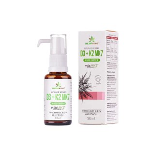 HEMPKING Witamina D3+K2 MK7 w BIO oleju konopnym 30ml