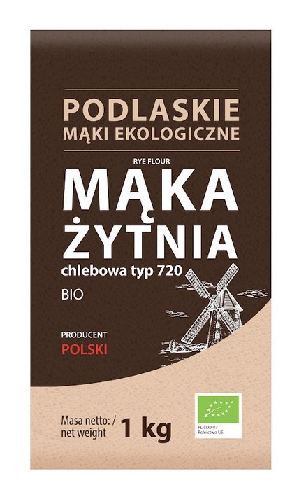 Mąka żytnia chlebowa typ 720 BIO 1kg BIOLIFE - PODLASKIE EKOLOGICZNE