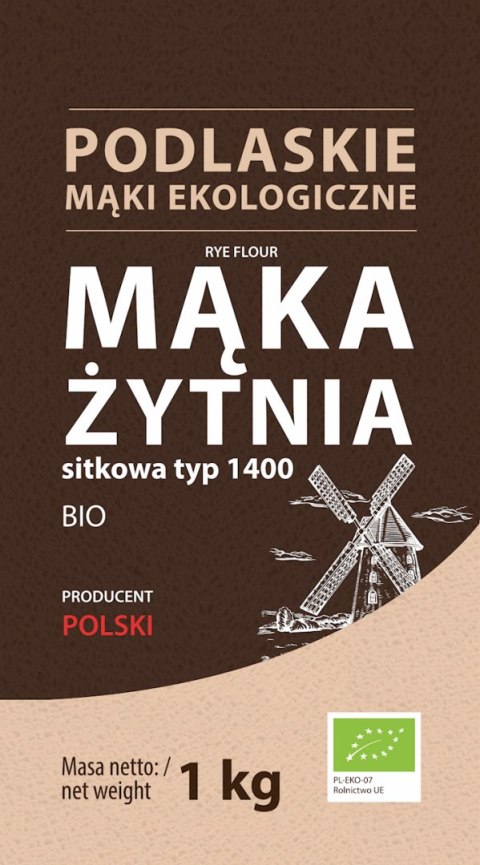 Mąka żytnia sitkowa typ 1400 BIO 1kg BIOLIFE - PODLASKIE EKOLOGICZNE