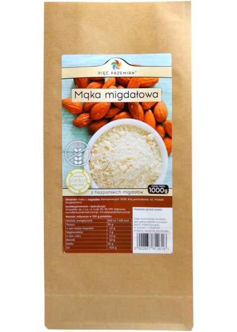 PIĘĆ PRZEMIAN Mąka migdałowa bezglutenowa 1000g