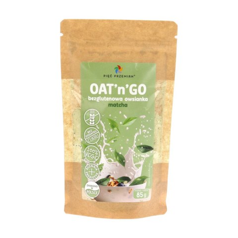 PIĘĆ PRZEMIAN Owsianka OAT'n'GO matcha bezglutenowa 85g