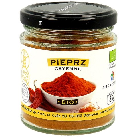 PIĘĆ PRZEMIAN Pieprz cayenne bezglutenowy BIO 85g