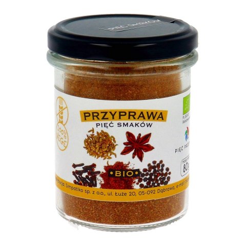 PIĘĆ PRZEMIAN Przyprawa pięć smaków bezglutenowa BIO 80g