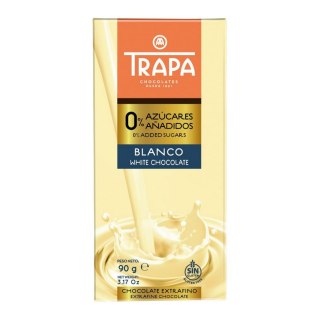 TRAPA Czekolada biała bez dodatku cukru bezglutenowa 90g