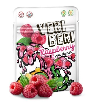 VERI BERI Żelki paski malinowe bez dodatku cukru bezglutenowe 50g