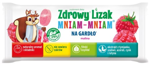 Zdrowy lizak Mniam-Mniam bez cukru na gardło 1 szt. STARPHARMA