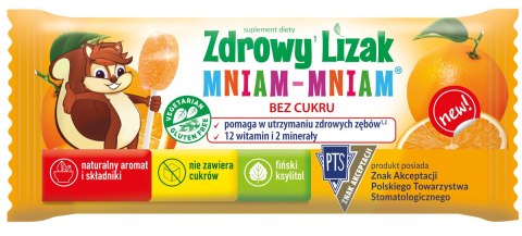 Zdrowy lizak Mniam-Mniam bez cukru pomarańcza 1 szt. STARPHARMA