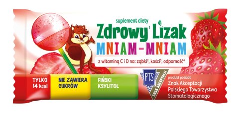 Zdrowy lizak Mniam-Mniam bez cukru truskawka 1 szt. STARPHARMA