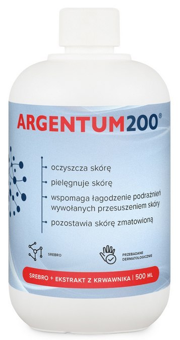 AURA HERBALS Argentum200 srebro + ekstrakt z krwawnika tonik 500ml