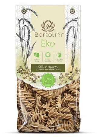 BARTOLINI Makaron orkiszowy pełnoziarnisty świderek nr 2 BIO 250g