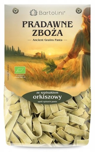 BARTOLINI Makaron orkiszowy ze szpinakiem wstążka BIO 250g
