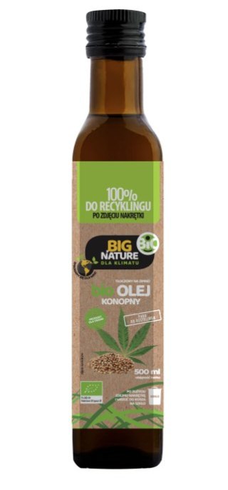 BIG NATURE Olej konopny tłoczony na zimno BIO 500ml