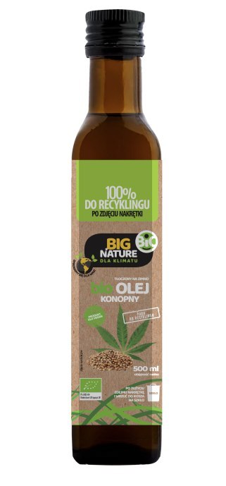 BIG NATURE Olej konopny tłoczony na zimno BIO 500ml